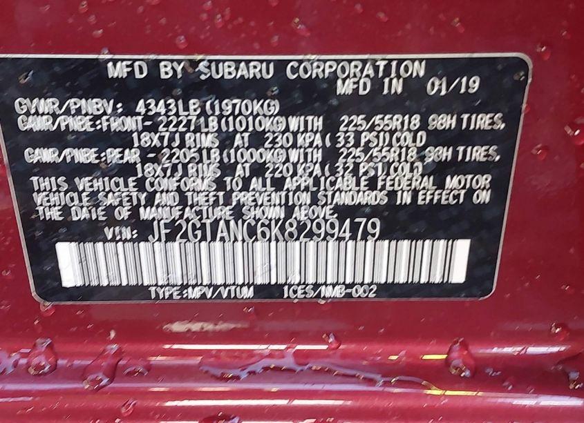 Photo 9 of 2019 Subaru Crosstrek 2.0I LIMITED (VIN JF2GTANC6K8299479)