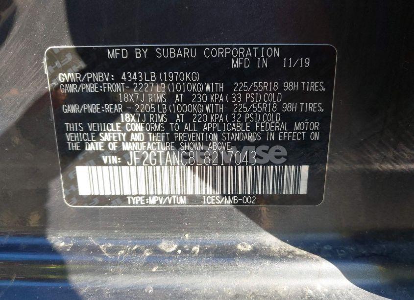 Photo 9 of 2020 Subaru Crosstrek LIMITED (VIN JF2GTANC8L8217043)