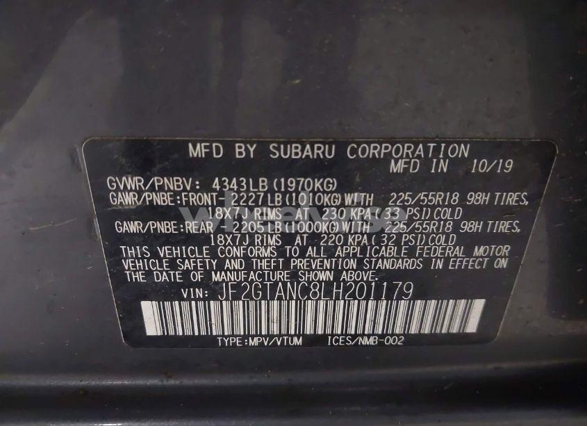 Photo 9 of 2020 Subaru Crosstrek LIMITED (VIN JF2GTANC8LH201179)