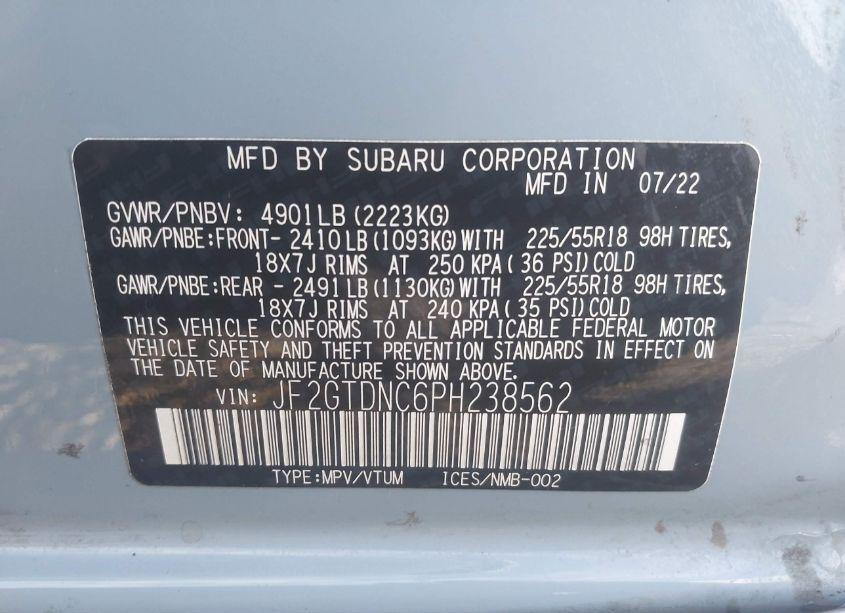 Photo 9 of 2023 Subaru Crosstrek HYBRID (VIN JF2GTDNC6PH238562)