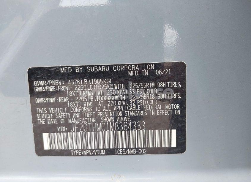 Photo 9 of 2021 Subaru Crosstrek LIMITED (VIN JF2GTHMC1M8364333)