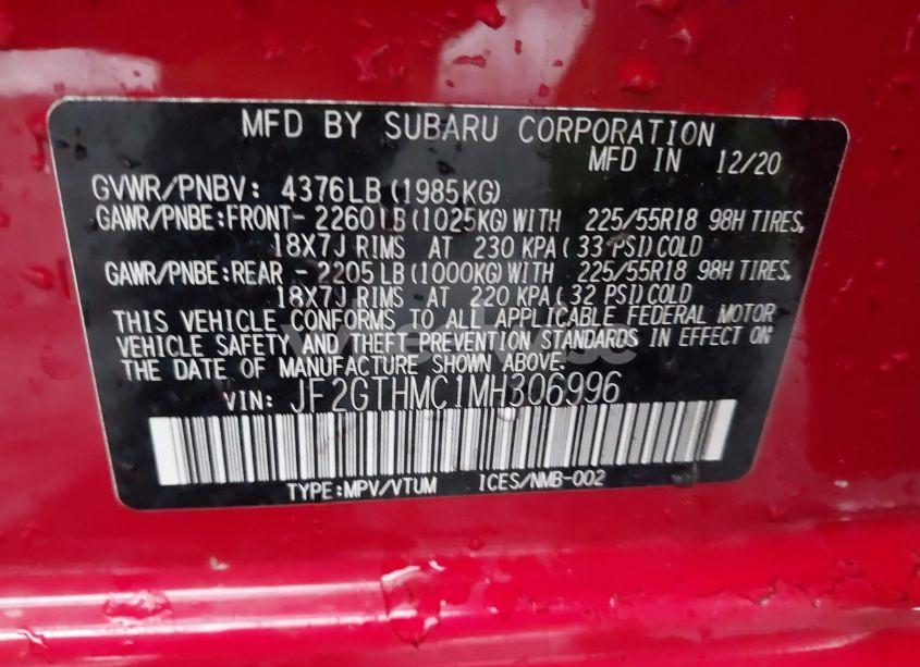 Photo 9 of 2021 Subaru Crosstrek LIMITED (VIN JF2GTHMC1MH306996)