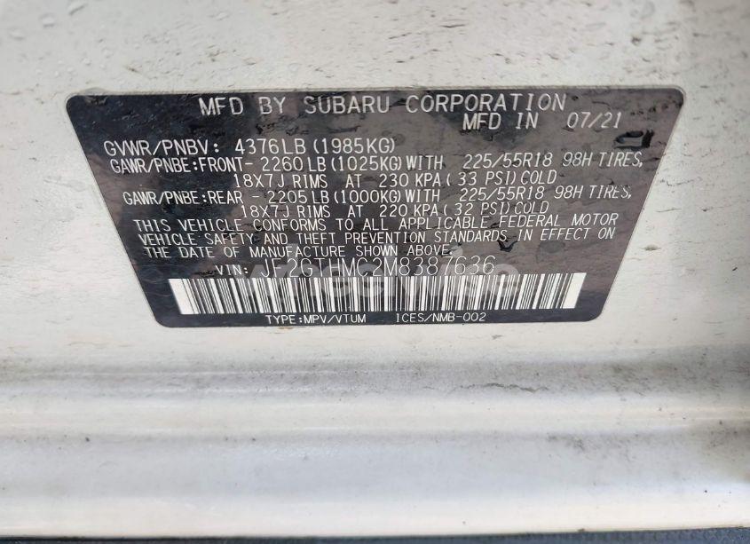 Photo 9 of 2021 Subaru Crosstrek LIMITED (VIN JF2GTHMC2M8387636)