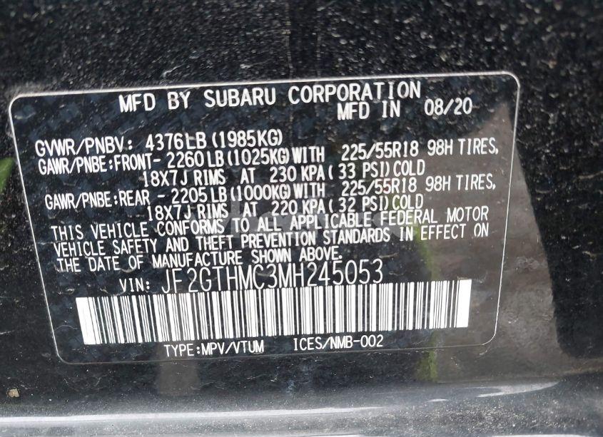 Photo 9 of 2021 Subaru Crosstrek LIMITED (VIN JF2GTHMC3MH245053)