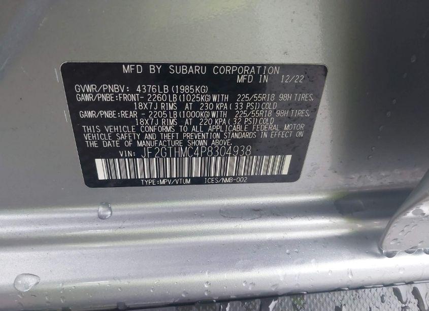 Photo 9 of 2023 Subaru Crosstrek LIMITED (VIN JF2GTHMC4P8304938)