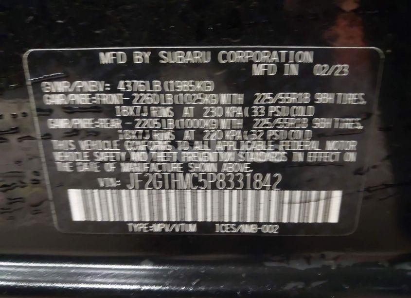 Photo 9 of 2023 Subaru Crosstrek LIMITED (VIN JF2GTHMC5P8331842)