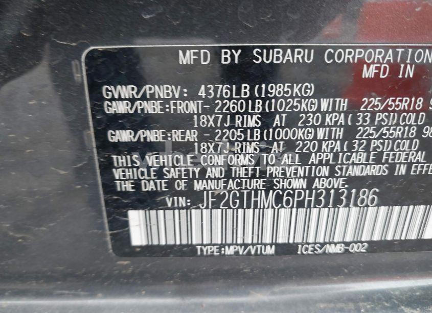 Photo 9 of 2023 Subaru Crosstrek LIMITED (VIN JF2GTHMC6PH313186)