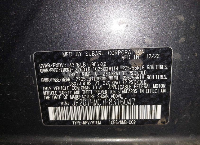 Photo 9 of 2023 Subaru Crosstrek LIMITED (VIN JF2GTHMC7P8316047)