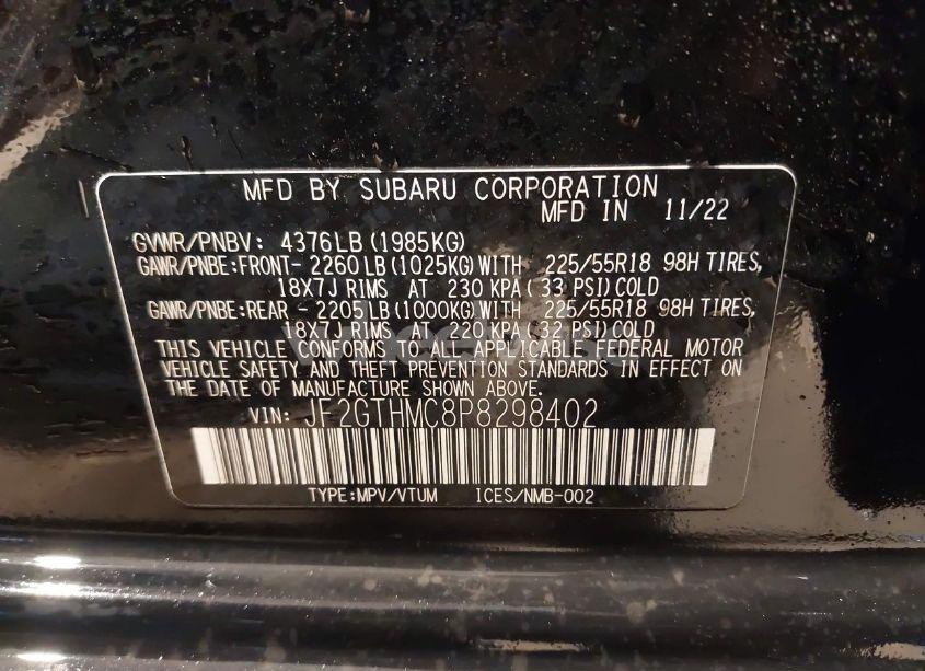 Photo 9 of 2023 Subaru Crosstrek LIMITED (VIN JF2GTHMC8P8298402)