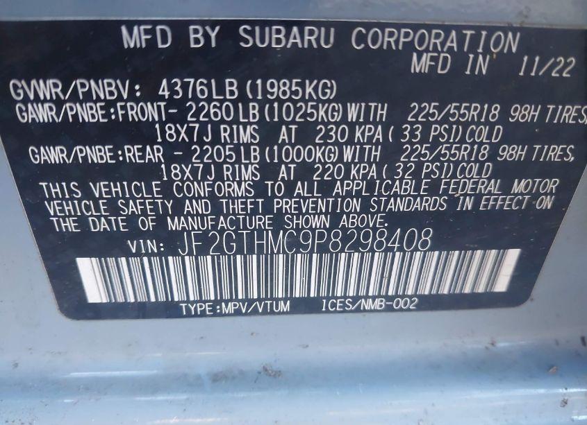 Photo 9 of 2023 Subaru Crosstrek LIMITED (VIN JF2GTHMC9P8298408)