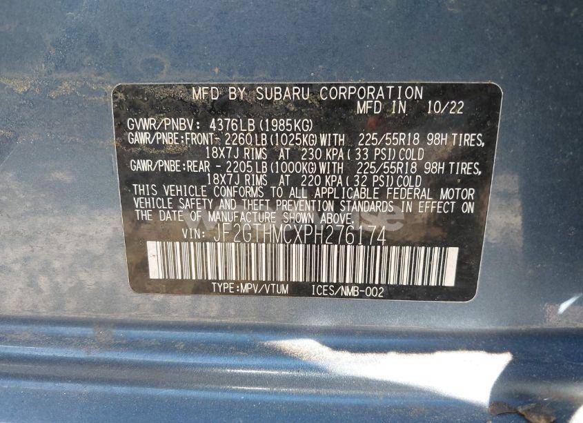 Photo 9 of 2023 Subaru Crosstrek LIMITED (VIN JF2GTHMCXPH276174)