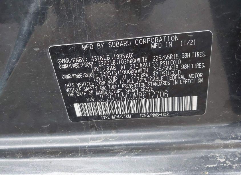 Photo 9 of 2021 Subaru Crosstrek LIMITED (VIN JF2GTHNC0M8672706)