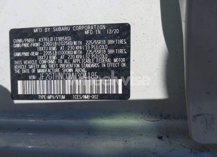 Photo 9 of 2021 Subaru Crosstrek LIMITED (VIN JF2GTHNC0MH304185)