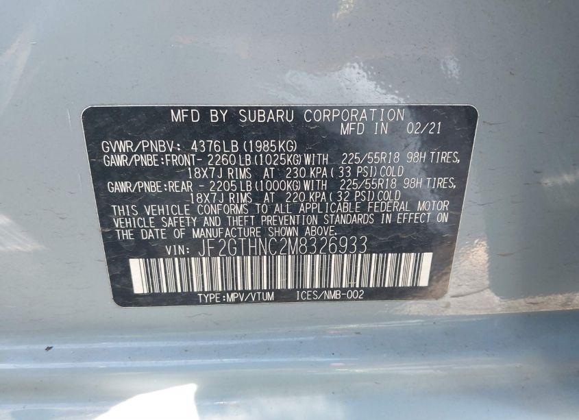 Photo 9 of 2021 Subaru Crosstrek LIMITED (VIN JF2GTHNC2M8326933)