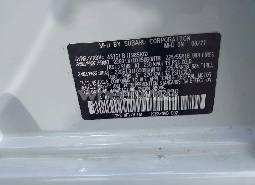 Photo 9 of 2021 Subaru Crosstrek LIMITED (VIN JF2GTHNC2MH392379)