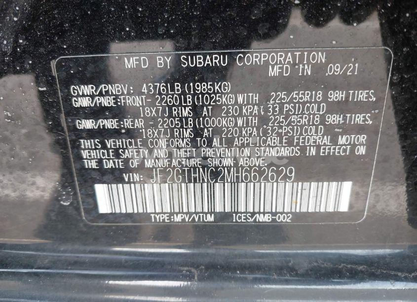 Photo 9 of 2021 Subaru Crosstrek LIMITED (VIN JF2GTHNC2MH662629)