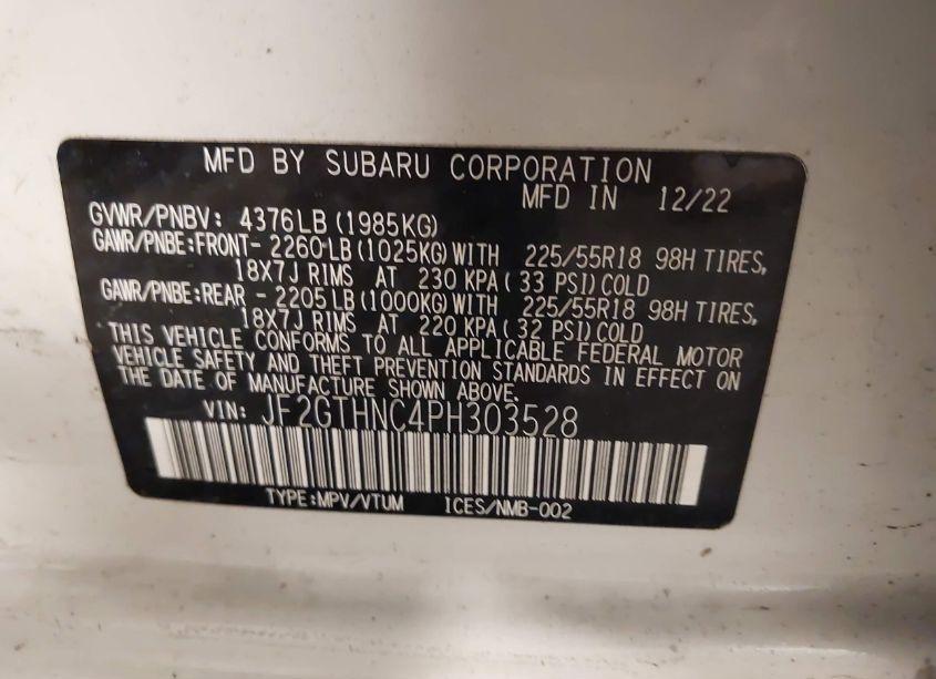 Photo 9 of 2023 Subaru Crosstrek LIMITED (VIN JF2GTHNC4PH303528)