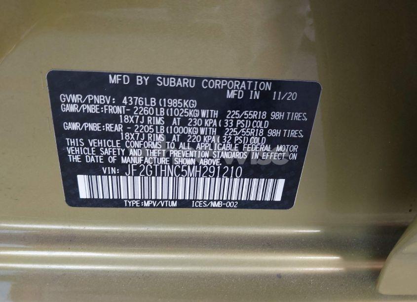 Photo 9 of 2021 Subaru Crosstrek LIMITED (VIN JF2GTHNC5MH291210)