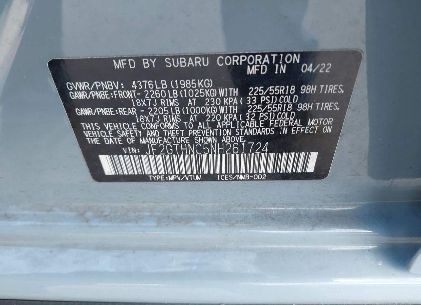 Photo 9 of 2022 Subaru Crosstrek LIMITED (VIN JF2GTHNC5NH261724)