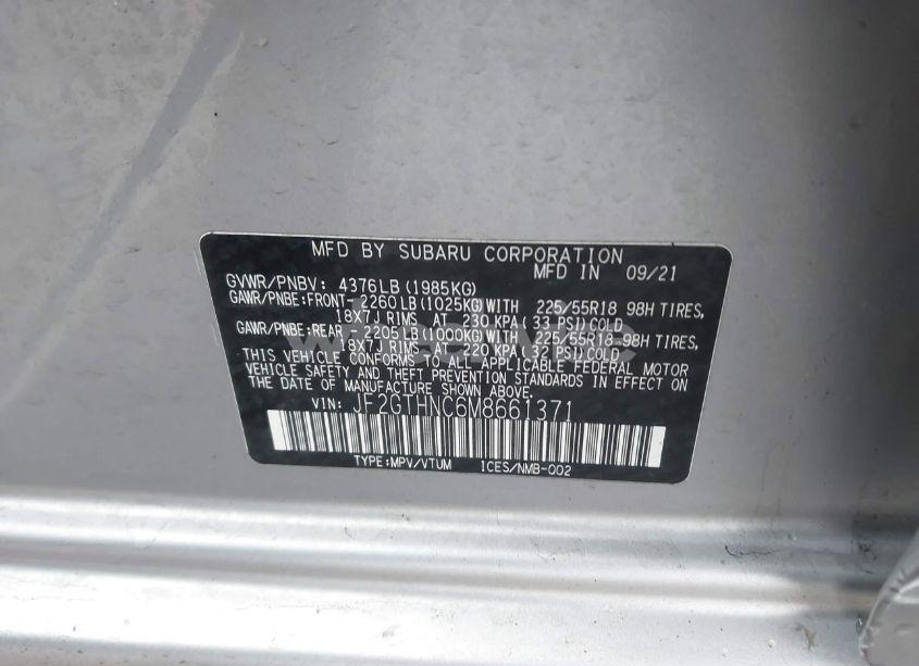 Photo 9 of 2021 Subaru Crosstrek LIMITED (VIN JF2GTHNC6M8661371)