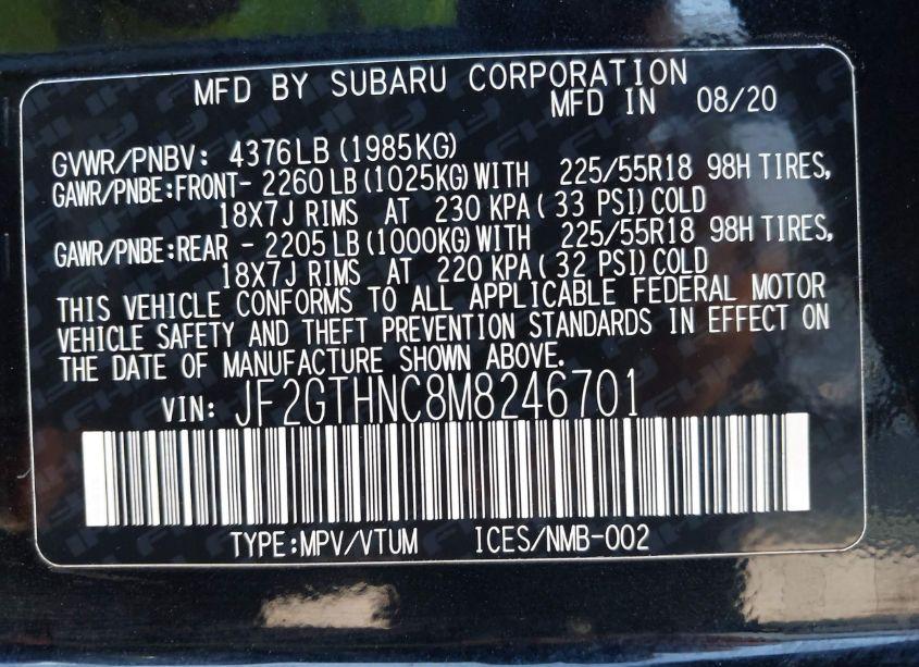 Photo 9 of 2021 Subaru Crosstrek LIMITED (VIN JF2GTHNC8M8246701)