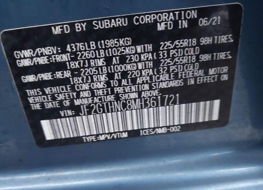 Photo 9 of 2021 Subaru Crosstrek LIMITED (VIN JF2GTHNC8MH361721)