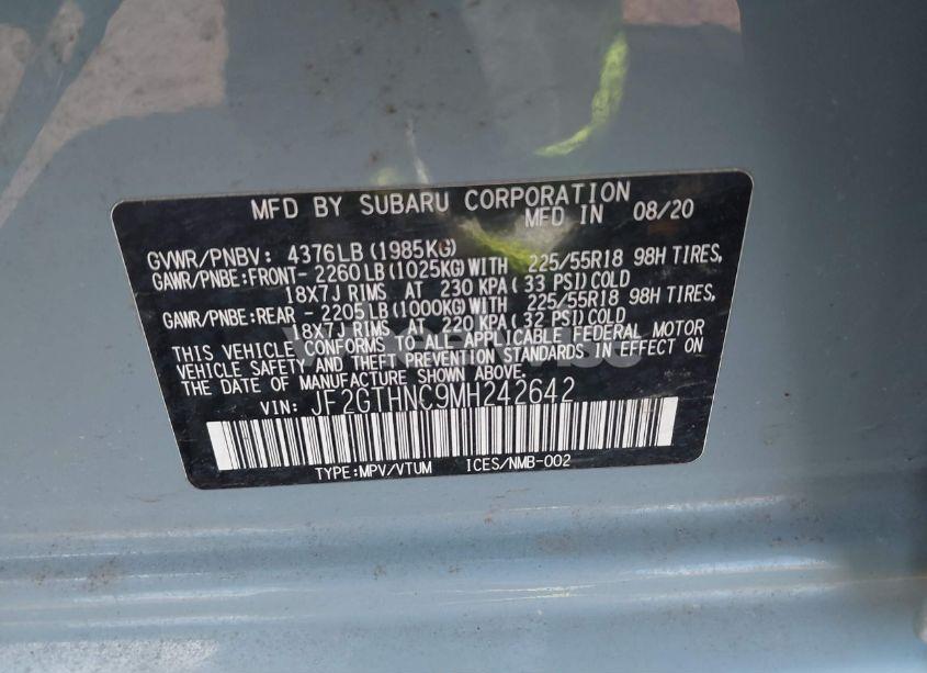 Photo 9 of 2021 Subaru Crosstrek LIMITED (VIN JF2GTHNC9MH242642)