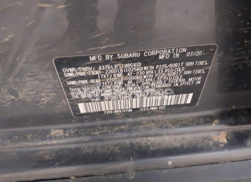 Photo 9 of 2021 Subaru Crosstrek SPORT (VIN JF2GTHRC2MH223845)