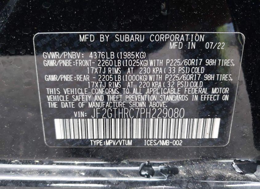 Photo 9 of 2023 Subaru Crosstrek SPORT (VIN JF2GTHRC7PH229080)