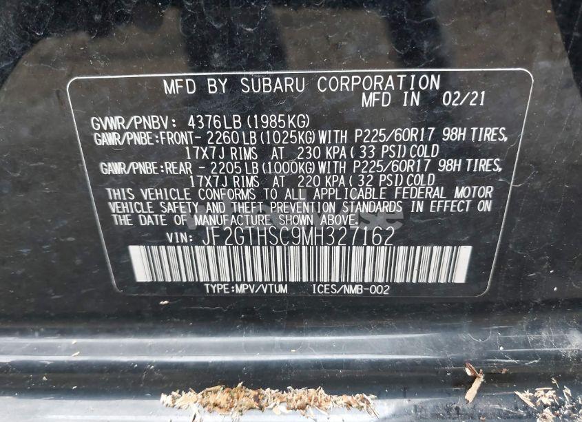 Photo 9 of 2021 Subaru Crosstrek SPORT (VIN JF2GTHSC9MH327162)