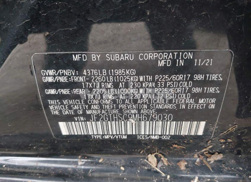 Photo 9 of 2021 Subaru Crosstrek SPORT (VIN JF2GTHSC9MH679030)