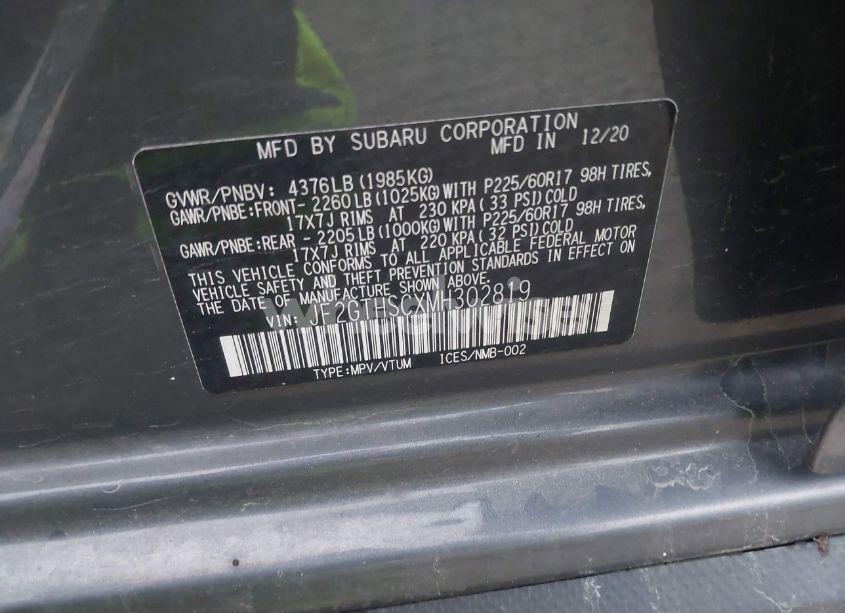 Photo 9 of 2021 Subaru Crosstrek SPORT (VIN JF2GTHSCXMH302819)