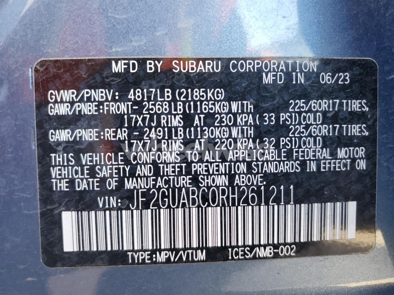 Photo 13 of 2024 SUBARU CROSSTREK (VIN JF2GUABC0RH261211)