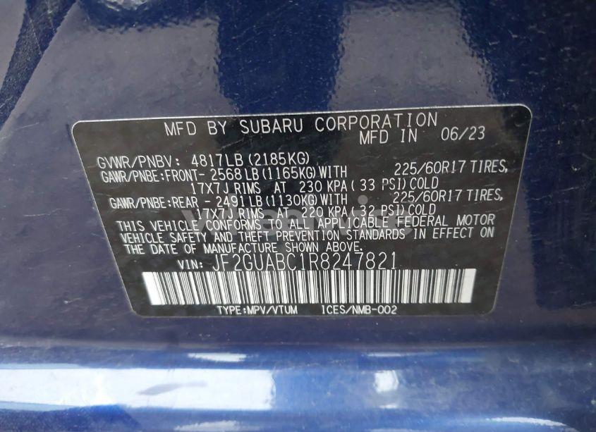 Photo 9 of 2024 Subaru Crosstrek (VIN JF2GUABC1R8247821)