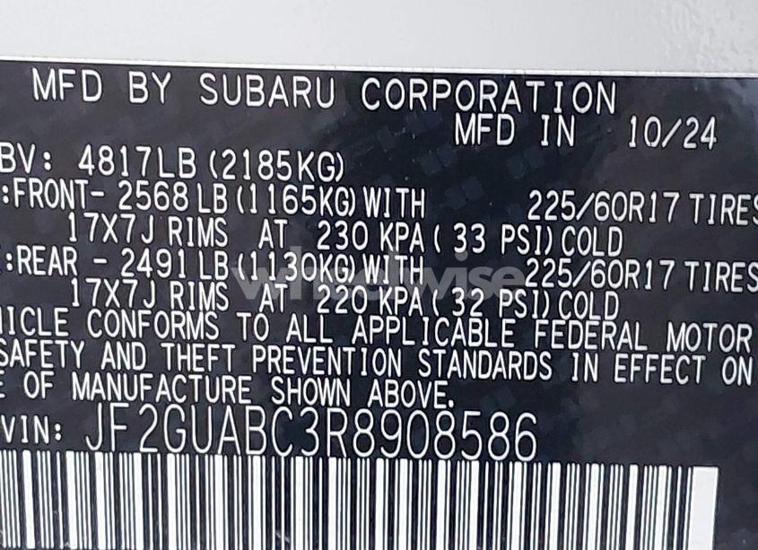 Photo 9 of 2024 Subaru Crosstrek (VIN JF2GUABC3R8908586)