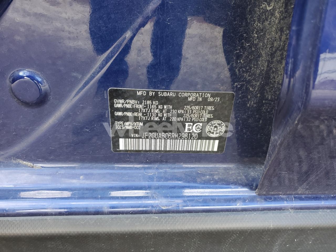 Photo 14 of 2024 SUBARU CROSSTREK (VIN JF2GUABC6RH298120)