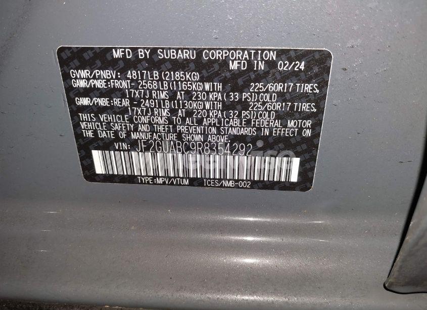 Photo 9 of 2024 Subaru Crosstrek (VIN JF2GUABC9R8354292)