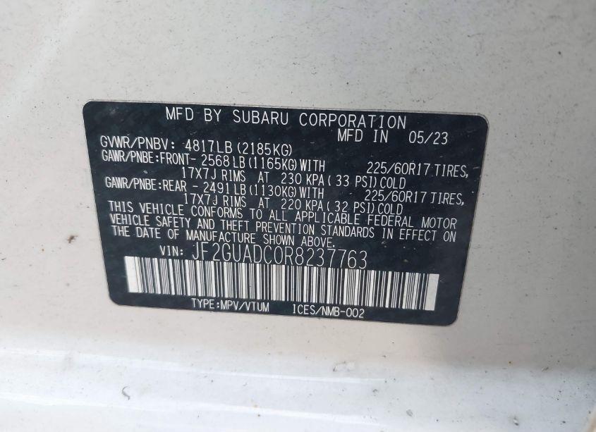 Photo 9 of 2024 Subaru Crosstrek PREMIUM (VIN JF2GUADC0R8237763)