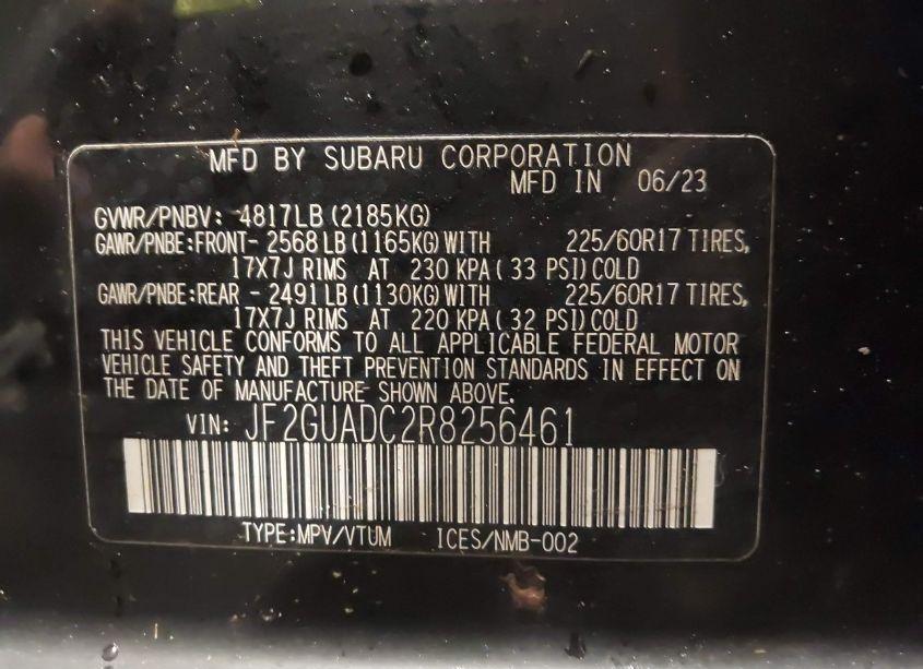 Photo 9 of 2024 Subaru Crosstrek PREMIUM (VIN JF2GUADC2R8256461)