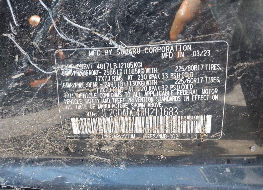 Photo 9 of 2024 Subaru Crosstrek PREMIUM (VIN JF2GUADC4RH211683)