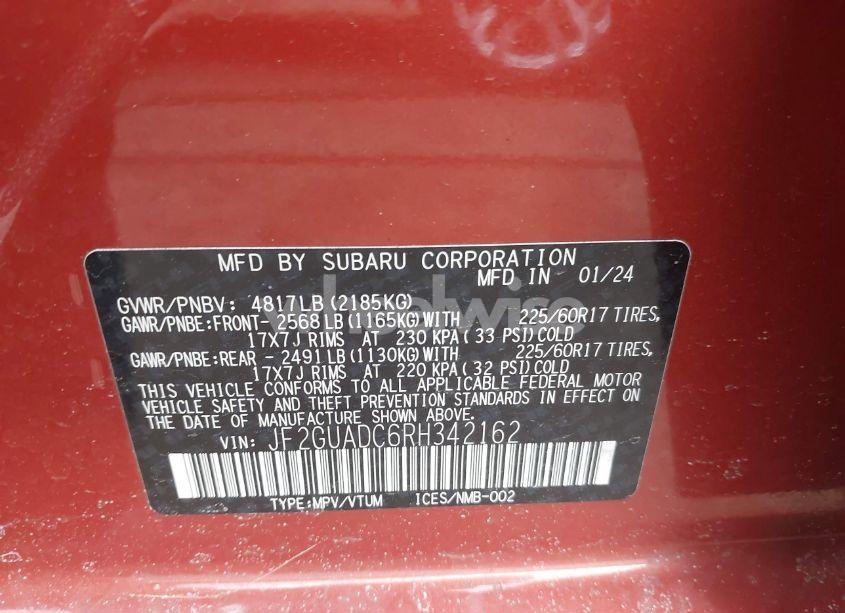 Photo 9 of 2024 Subaru Crosstrek PREMIUM (VIN JF2GUADC6RH342162)