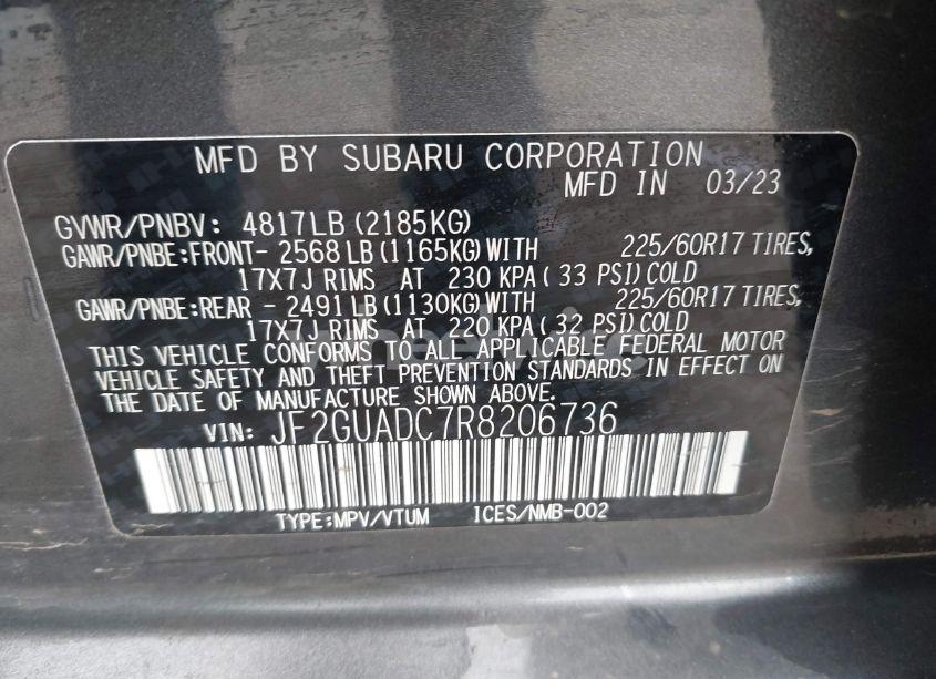 Photo 9 of 2024 Subaru Crosstrek PREMIUM (VIN JF2GUADC7R8206736)