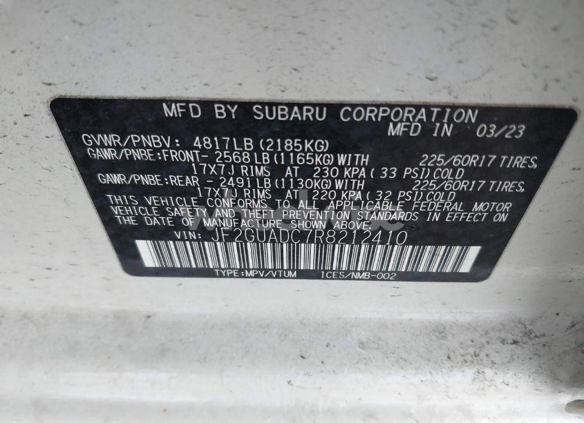 Photo 9 of 2024 Subaru Crosstrek PREMIUM (VIN JF2GUADC7R8212410)