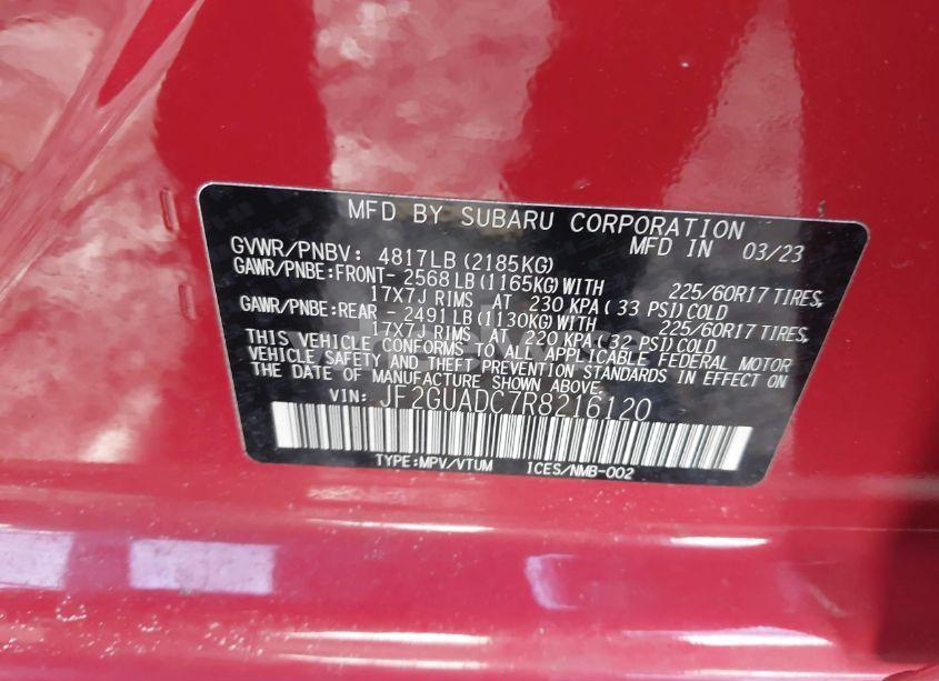 Photo 9 of 2024 Subaru Crosstrek PREMIUM (VIN JF2GUADC7R8216120)