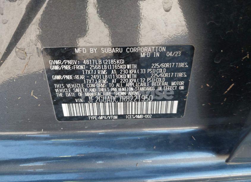 Photo 9 of 2024 Subaru Crosstrek PREMIUM (VIN JF2GUADC7R8221950)