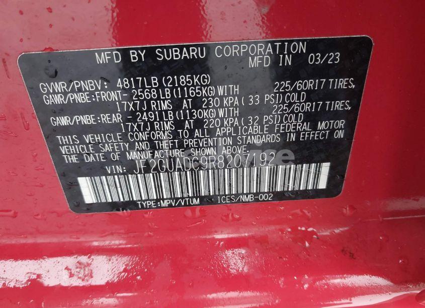 Photo 9 of 2024 Subaru Crosstrek PREMIUM (VIN JF2GUADC9R8207192)