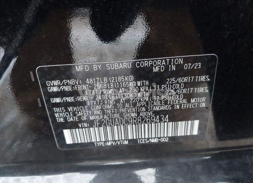 Photo 9 of 2024 Subaru Crosstrek PREMIUM (VIN JF2GUADC9R8269434)