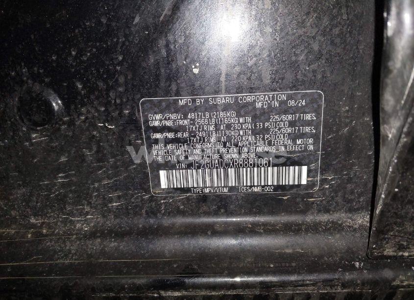 Photo 9 of 2024 Subaru Crosstrek PREMIUM (VIN JF2GUADCXR8881061)