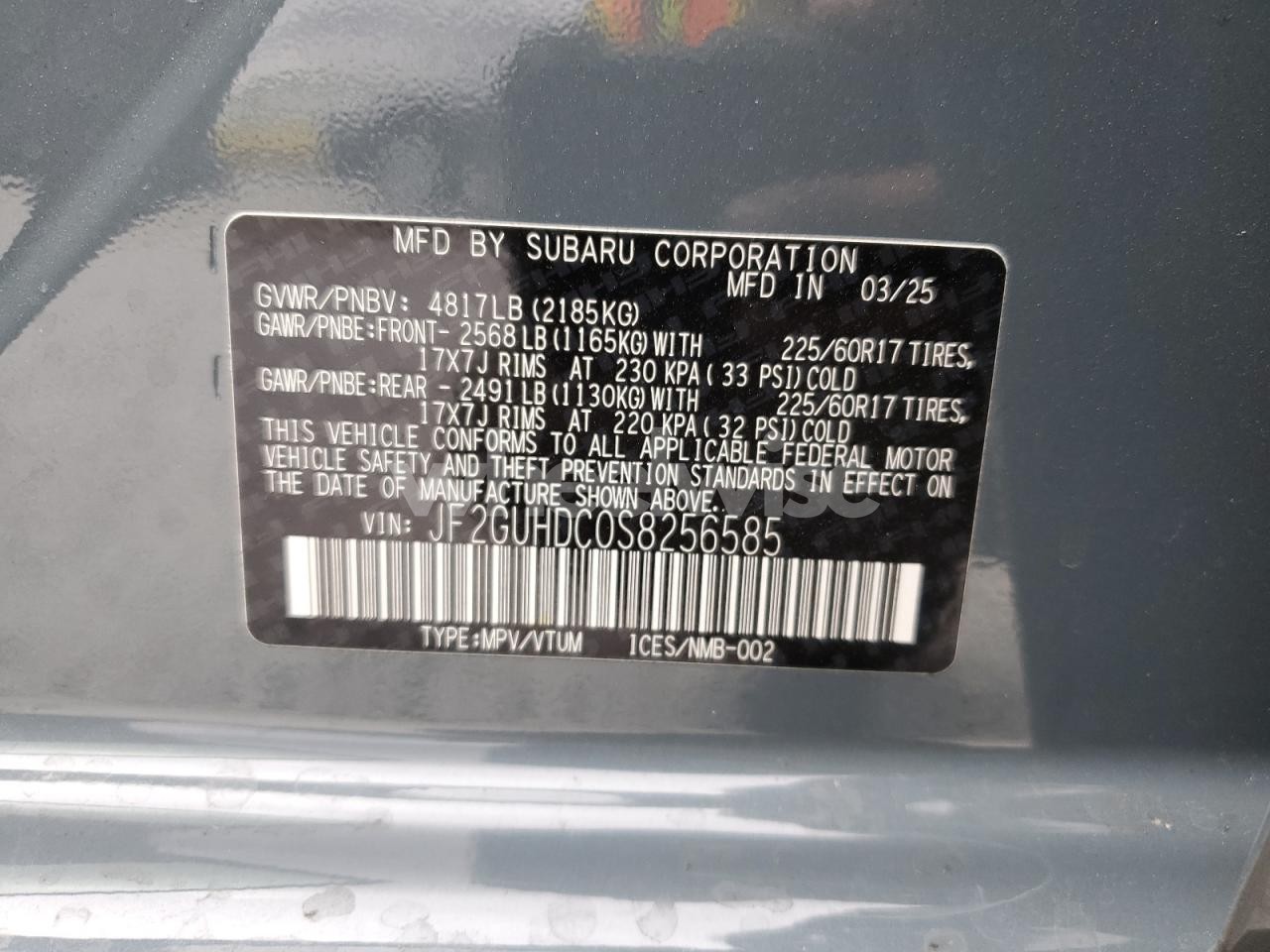 Photo 13 of 2025 SUBARU CROSSTREK PREMIUM (VIN JF2GUHDC0S8256585)