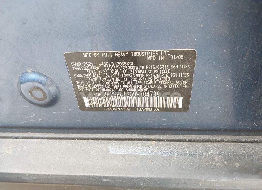Photo 9 of 2009 Subaru Forester 2.5X (VIN JF2SH61609H704738)